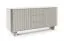 Kommode | 2 Drehtüren | Push-to-open Funktion | Kaschmir | 3 Schubladen | 4 Fächer | 150 x 40 x 70 cm | Push-to-open Funktion | Lamellen Front | für Wohnzimmer