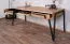 Schreibtisch Kastav 49, Farbe: Eiche / Schwarz, teilmassiv - 79 x 180 x 75 cm (H x B x T)