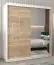 Schiebetürenschrank / Kleiderschrank mit Spiegel Tomlis 04B, Farbe: Weiß matt / Eiche Sonoma - Abmessungen: 200 x 180 x 62 cm (H x B x T)