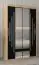 Schiebetürenschrank / Kleiderschrank mit Spiegel Tomlis 02A, Farbe: Eiche Sonoma / Schwarz - Abmessungen: 200 x 120 x 62 cm (H x B x T)