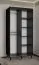 Schmaler Schiebetürenschrank mit fünf Fächer Jotunheimen 218, Farbe: Schwarz - Abmessungen: 208 x 100,5 x 62 cm (H x B x T)