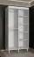 Schmaler Kleiderschrank mit einer Spiegeltür Jotunheimen 109, Farbe: Weiß - Abmessungen: 208 x 100,5 x 62 cm (H x B x T)