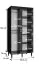 Moderner Schiebetürenschrank mit geschwungenen Spiegel Jotunheimen 181, Farbe: Weiß - Abmessungen: 208 x 100,5 x 62 cm (H x B x T)