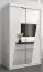 Schiebetürenschrank / Kleiderschrank Guajara 02 mit Spiegel, Farbe: Weiß matt - Abmessungen: 200 x 120 x 62 cm (H x B x T)