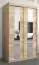 Schiebetürenschrank / Kleiderschrank Polos 02 mit Spiegel, Farbe: Eiche Sonoma - Abmessungen: 200 x 120 x 62 cm (H x B x T)