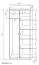 80 cm breiter Kleiderschrank mit 2 Türen | Farbe: Walnuss / Schwarz Abbildung