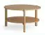 Couchtisch | Rund | drehbare Ablagefläche | Farbe: Eiche | 70 x 70 x 41 cm | drei Eichenbeine | abgerundete Kanten | minimalistisch und natürlich