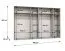 Kleiderschrank mit zwei Spiegeltüren Korab 101, Farbe: Eiche Artisan, vier Kleiderstangen, 3 Meter breit, Soft-Close-Funktion, vier Fächer, Griffe: Kaschmir