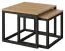 Couchtisch Slatina 34, 2 teilig, Farbe: Eiche / Schwarz - Abmessungen: 60 x 60 x 50 cm (B x T x H)