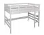 Massivholz Hochbett für Kinder | Matratzenmaß: 90 x 190 cm | Weiß Lackiert | umbaubar in Einzelbett | Premium-Qualität | inkl. Rollrost Abbildung