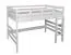 Hochbett für Kinder 120 x 200 cm | Massivholz: Buche | Weiß Lackiert | umbaubar in Einzelbett | Premium-Qualität | inkl. Rollrost Abbildung