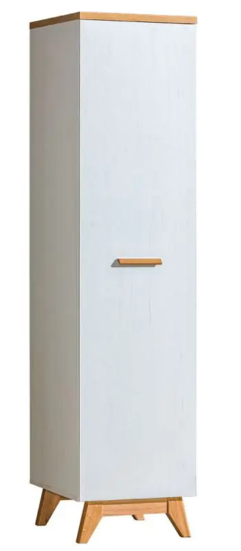 45 cm breiter Kleiderschrank mit 1 Tür | Kleiderstange | Farbe: Weiß Abbildung