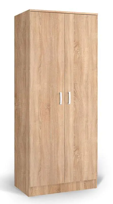 82 cm breiter Kleiderschrank mit 2 Türen | Farbe: Braun Abbildung