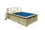 Holzpool 2 SET rechteckig, Farbe: Natur KDI, Ø 564 cm, inkl. Filterpaket, Leitern & Terrasse