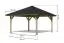 Pavillon SET, Farbe: Natur KDI, mit Schindeln schwarz, Grundfläche 11,3 m²