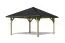 Pavillon SET, Farbe: Natur KDI, mit Schindeln schwarz, Grundfläche 11,3 m²