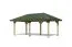 Pavillon SET mit grünen Schindeln, Farbe: Natur KDI, Grundfläche 15,63 m²