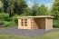 Gartenhaus SET naturbelassen mit Anbaudach 2,4 m Breite, Seiten- und Rückwand, Grundfläche: 7m²