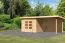 Gartenhaus SET naturbelassen mit Anbaudach 3,2 m Breite, Rückwand, Grundfläche: 7m²