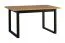 Großer Esstisch MALKA in Schwarz/Eiche, ausziehbar, Tischplattenhöhe 32 mm, Abmessung 80 x 140/180 cm (B x T), Oberfläche kratzfest laminiert, Metallfüße