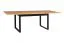 Großer Esstisch TOMASS in Schwarz/Eiche, Metallfüße, Abmessung 92 x 160/240 cm (B x T), Tischplattenhöhe 32 mm, Oberfläche kratzfest laminiert
