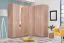 Kleiderschrank / Drehtürenschrank mit drei Türen Kovin 07, Farbe: Eiche Sonoma, eine Kleiderstange, fünf Fächer, Maße: 205 x 120 x 52 cm, für Schlafzimmer