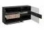 Kommode | Farbe: Schwarz / Eiche Vicking / Schwarzer Marmor | Sideboard | 1 Schublade | geriffelte Front | 160 x 45 x 82 cm | Push-to-open Funktion | 5 Fächer