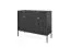 Kommode mit zwei Türen Worthing 36, Farbe: Schwarz / Gold - Abmessungen: 83 x 104 x 39 cm (H x B x T)