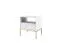 Moderne Nachtkommode Worthing 31, Farbe: Weiß / Gold - Abmessungen: 56 x 54 x 39 cm (H x B x T)