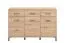 Sideboard / Kommode mit drei Schubladen Sabas 10, Farbe: Eiche Artisan, drei Türen, ABS-Kantenschutz, sechs Fächer, Maße: 90 x 138 x 40 cm