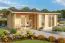 Ferienhaus F17 inkl. Fußboden | 14,9 m² | 70 mm Blockbohlen | Naturbelassen | mit Isolierverglasung