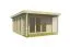 Ferienhaus F24 mit Terrasse | 14,4 m² | 70 mm Blockbohlen | Naturbelassen |  Inkl. Fußboden & Isolierverglasung