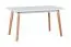 Ausziehbarer Esszimmertisch ESTER  in Weiß/Buche, Abmessung 80 x 140/180 (B x T), Tischplattenhöhe von 32 mm, Oberfläche furniert, schöne Maserung