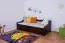 Einzelbett / Funktionsbett Kiefer massiv Vollholz Walnussfarben 94, inkl. Lattenrost - 90 x 200 cm (B x L)