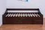 Einzelbett / Funktionsbett Kiefer massiv Vollholz Walnussfarben 94, inkl. Lattenrost - 90 x 200 cm (B x L)