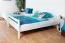 Stockbett 140 x 190 cm für Erwachsene "Easy Premium Line" K24/n, Kopf- und Fußteil gerade, Buche Massivholz weiß lackiert, teilbar