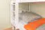 Stockbett für Erwachsene "Easy Premium Line" K18/n, Kopfteil mit Löchern, Buche Vollholz massiv Weiß - 90 x 200 cm, (L x B) teilbar