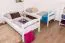Etagenbett / Stockbett "Easy Premium Line" K18/n, Kopfteil mit Löchern, Buche Vollholz massiv Weiß - 90 x 200 cm, (L x B) teilbar