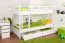 Etagenbett / Stockbett "Easy Premium Line" K21/n inkl. 2 Schubladen und 2 Abdeckblenden, Kopf- und Fußteil gerundet, Buche Vollholz massiv Weiß - 90 x 200 cm (B x L), teilbar