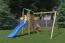 Kinderspielturm / Spielanlage Anton inkl. Doppelschaukel und Wellenrutsche FSC®