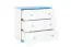 Kommode Kiefer massiv Vollholz weiß blau lackiert 006 - Abmessung 78 x 80 x 47 cm (H x B x T)