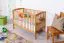 Gitterbett / Kinderbett Kiefer massiv Vollholz Erlefarben 103, inkl. Lattenrost - 60 x 120 cm (B x L) 