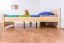 Jugendbett Kiefer massiv Vollholz natur 65C, inkl. Lattenrost -180 x 200 cm (B x L)