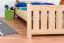 Jugendbett Kiefer massiv Vollholz natur 65C, inkl. Lattenrost -180 x 200 cm (B x L)