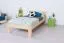 Kinderbett / Jugendbett Kiefer massiv Vollholz natur 76, inkl. Lattenrost - 100 x 200 cm (B x L)