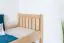 Kinderbett / Jugendbett  Buche massiv Vollholz natur 107, inkl. Lattenrost - 80 x 200 cm (B x L)