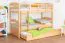 Etagenbett für Erwachsene "Easy Premium Line" K19/h inkl. Liegeplatz und 2 Abdeckblenden, Kopf- und Fußteil mit Löchern, Buche Vollholz massiv Natur - Liegefläche: 90 x 200 cm (B x L), teilbar