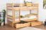 Stockbett für Erwachsene "Easy Premium Line" K20/n inkl. 2 Schubladen und 2 Abdeckblenden, Kopf- und Fußteil gerade, Buche Vollholz massiv Natur - Liegefläche: 90 x 200 cm, teilbar