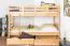 Stockbett für Erwachsene "Easy Premium Line" K20/n inkl. 2 Schubladen und 2 Abdeckblenden, Kopf- und Fußteil gerade, Buche Vollholz massiv Natur - Liegefläche: 90 x 200 cm, teilbar