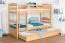 Etagenbett für Erwachsene "Easy Premium Line" K21/h inkl. Liegeplatz und 2 Abdeckblenden, Kopf- und Fußteil gerundet, Buche Vollholz massiv Natur - Liegefläche: 90 x 200 cm, teilbar